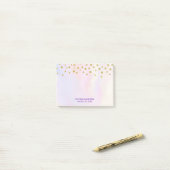 Post-it® Faux Gold Confetti sur Purple Watercolor mariage (Sur un bureau)
