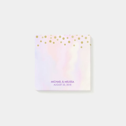 Post-it® Faux Gold Confetti sur Purple Watercolor Party (Devant)