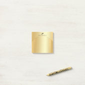 Post-it® Faux Gold Elegant Moderne Monogram Modèle (Sur un bureau)