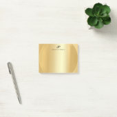 Post-it® Faux Gold Elegant Moderne Monogram Modèle (Bureau)