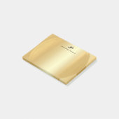 Post-it® Faux Gold Elegant Moderne Monogram Modèle (Incliné)