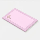 Post-it® Faux Gold Foil Look Papillon sur Lavender Purple (Incliné)