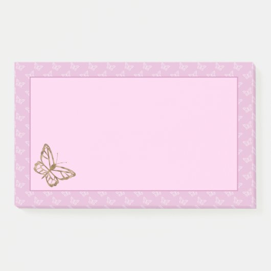 Post-it® Faux Gold Foil Look Papillon sur Lavender Purple (Devant)