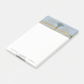Post-it® Faux Gold Foil Stripes bleu clair Caduceus Médical (Incliné)