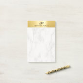 Post-it® Faux Gold Marbre blanc élégant tendance moderne (Sur un bureau)
