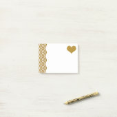 Post-it® FAUX Gold Parties scintillant Zigzag and Heart (im (Sur un bureau)