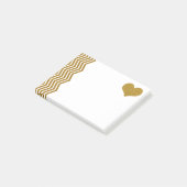 Post-it® FAUX Gold Parties scintillant Zigzag and Heart (im (Incliné)