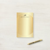 Post-it® Faux Gold tendance Élégant Modèle Monogramme moder (Sur un bureau)