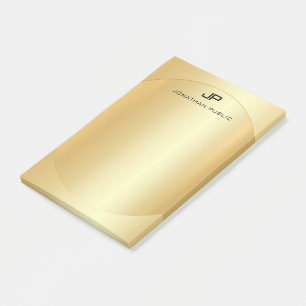 Post-it® Faux Gold tendance Élégant Modèle Monogramme moder