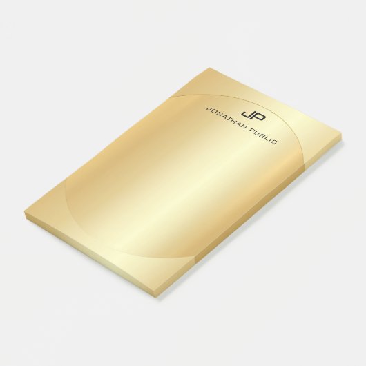 Post-it® Faux Gold tendance Élégant Modèle Monogramme moder (Incliné)