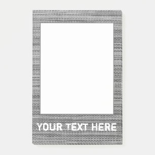 Post-it® Faux Grey Fabramed Post it Notes Texte personnalis