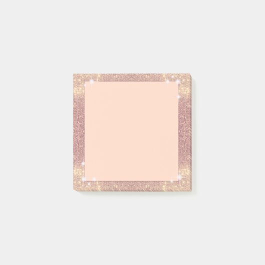 Post-it® Faux rose d'étincelle d'or de parties (Devant)