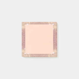 Post-it® Faux rose d'étincelle d'or de parties