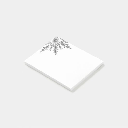 Post-it® Faux Silver Metallic Winter Snowflake (Incliné)