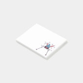 Post-it® Faux yarn skiing rabbit winter humor (Incliné)