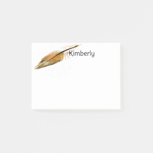 Post-it®  feather art brown and white personalize it  (Devant)