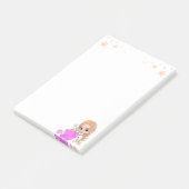 Post-it® Fée mignonne en rose sur blanc (Incliné)