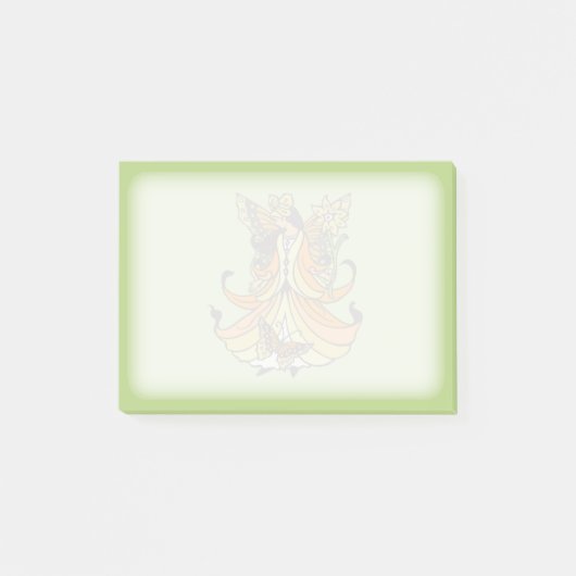 Post-it® Fée orange de papillon avec la robe débordante (Devant)