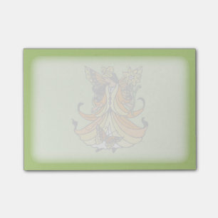Post-it® Fée orange de papillon avec la robe débordante