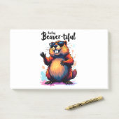 Post-it® Feeling Beaver-tiful - Funny Beaver Graphic (Sur un bureau)