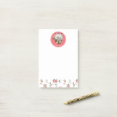 Post-it® Fées Rose Floral Champignons Fée Château Monogramm (Sur un bureau)