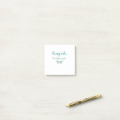 Post-it® Félicitations couple de mariage bleu vert nom anné (Sur un bureau)