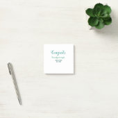 Post-it® Félicitations couple de mariage bleu vert nom anné (Bureau)