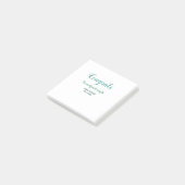 Post-it® Félicitations couple de mariage bleu vert nom anné (Incliné)