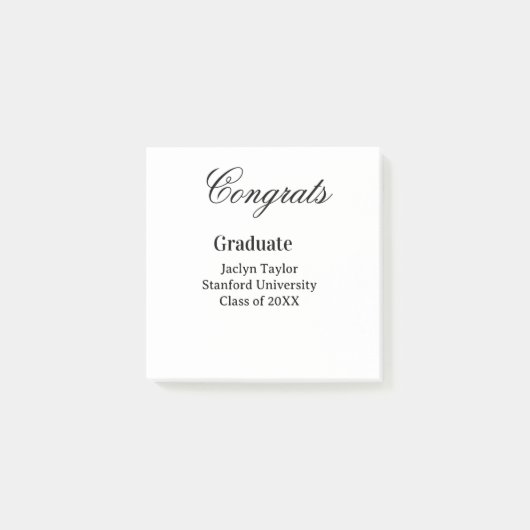 Post-it® Félicitations diplôme nom université nom promotion (Devant)
