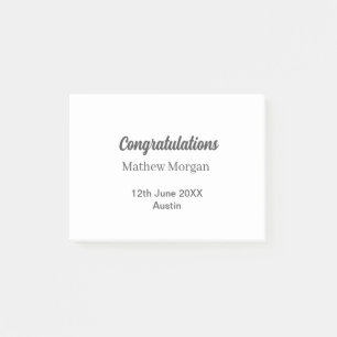 Post-it® Félicitations félicitations diplômé nom année clas