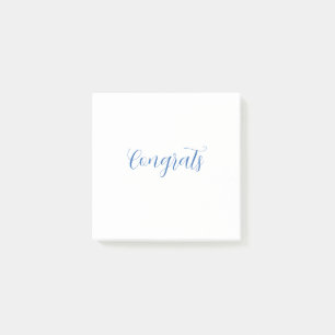 Post-it® félicitations nom bleu stylé date diplôme année