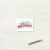 Post-it® feliz cumpleaños colorido (Sur un bureau)