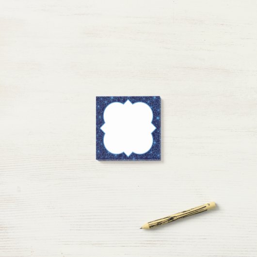 Post-it® Feminine Dark Blue Floral Pattern, Blank (Sur un bureau)