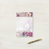 Post-it® Feminine Joli Blanc Glam Or Violet Floral (Sur un bureau)