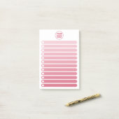 Post-it® Feminine Pink Gradient Business Logo To Do List (Sur un bureau)