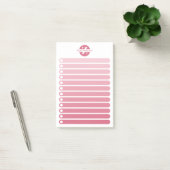 Post-it® Feminine Pink Gradient Monogram To Do List (Bureau)