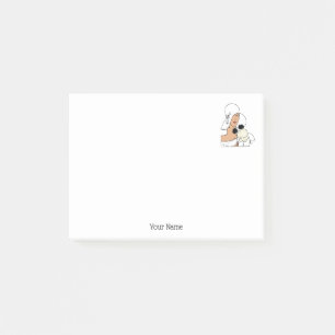Post-it® Femme Art Déco Vintage avec Fleurs Portant un Chap
