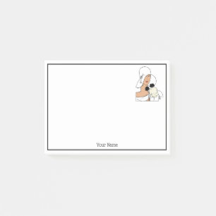 Post-it® Femme Art Déco Vintage avec Fleurs Portant un Chap