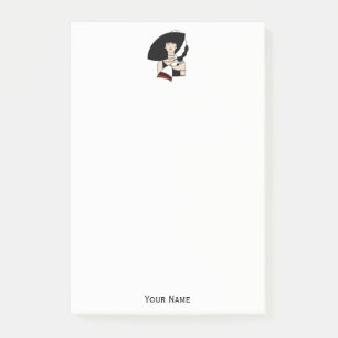 Post-it® Femme Art Déco vintage portant des gants Casquette