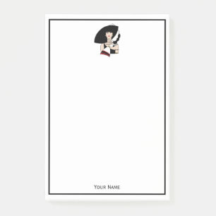 Post-it® Femme Art Déco Vintage portant un chapeau des gant