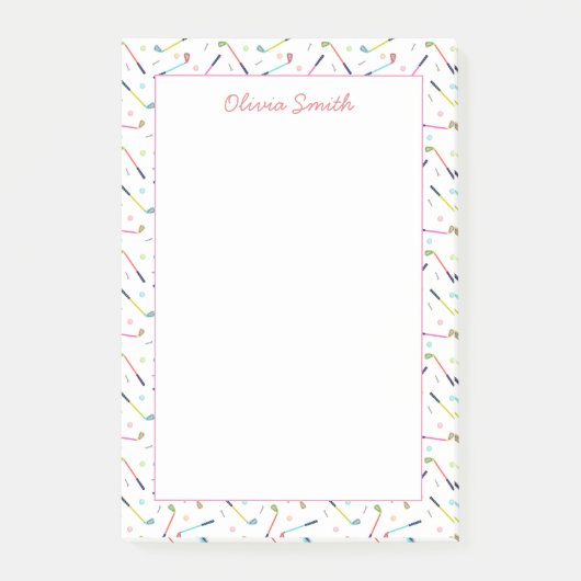 Post-it® Femme Motif de golf personnalisée (Devant)