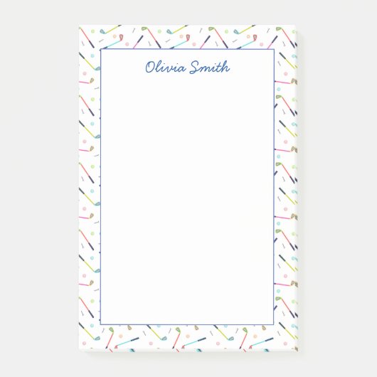 Post-it® Femme Motif de golf personnalisée (Devant)