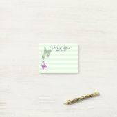 Post-it® Femme verte pourpre d'insectes de nature de (Sur un bureau)