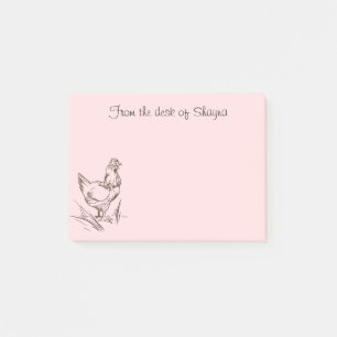 Post-it® Ferme de Dame de Poule Folle Mignonne Eleveur Coq