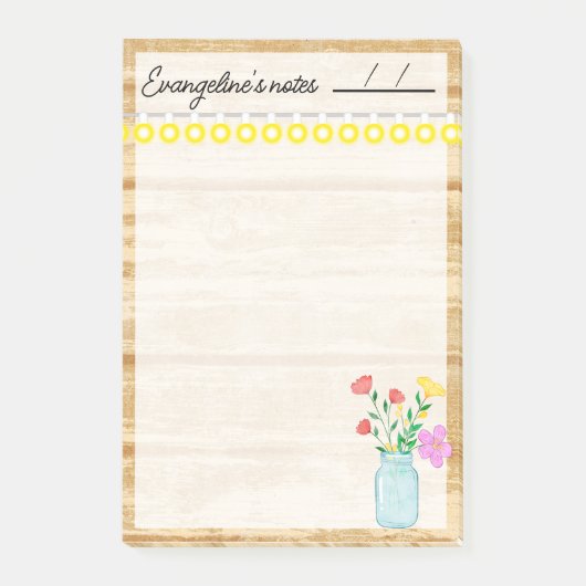 Post-it® Ferme rustique, lampes et fleurs 4" x 6" (Devant)