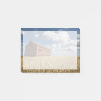 Fermes | Vielle grange rouge en champ de blé