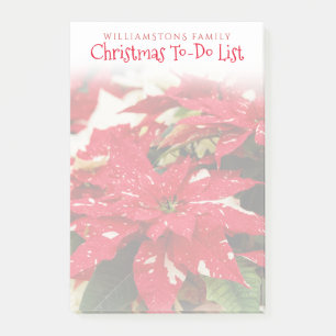 Post-it® Festif Rouge Blanc Floral Poinsettias de Noël