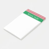 Post-it® Fête Chevron Rouge personnalisée Noël (Incliné)