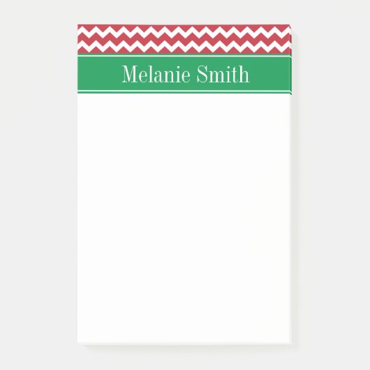 Post-it® Fête Chevron Rouge personnalisée Noël (Devant)