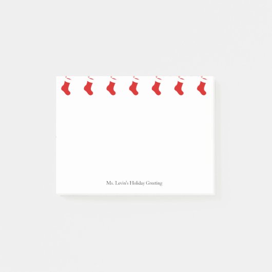 Post-it® Fête classique de Noël rouge de Noël sur mesure (Devant)